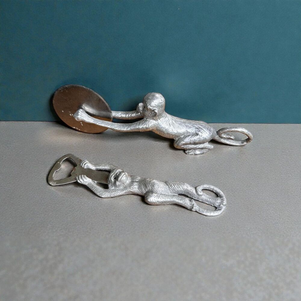 Vintage Arthur Court Monkey Pizza Cutter and Bottle Opener Neiman Marcus Retired